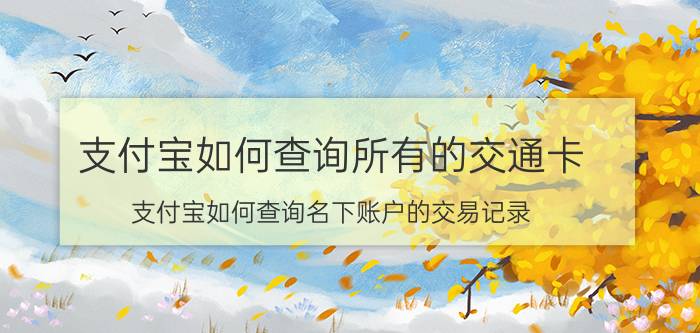 支付宝如何查询所有的交通卡 支付宝如何查询名下账户的交易记录？